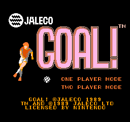 Goal title screen for NES